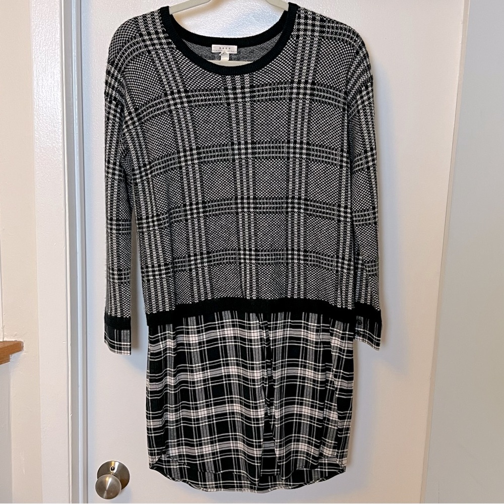 Joie plaid sweater dress